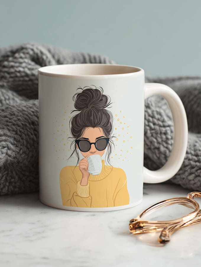 create custom typography coffee mug design