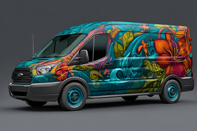 create professional car wrap and mockup for your vehicle
