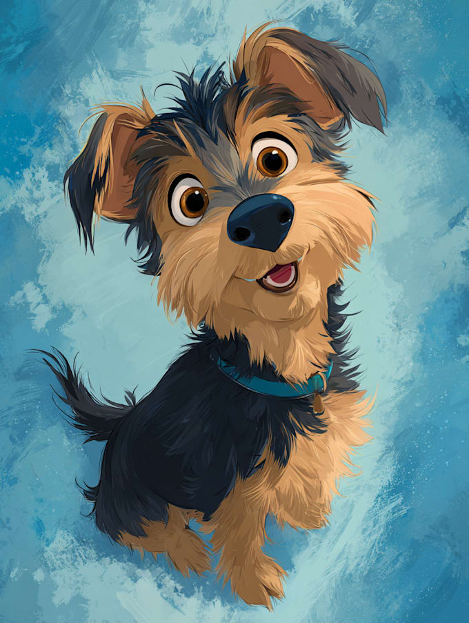 create disney pets portrait illustration in disney style