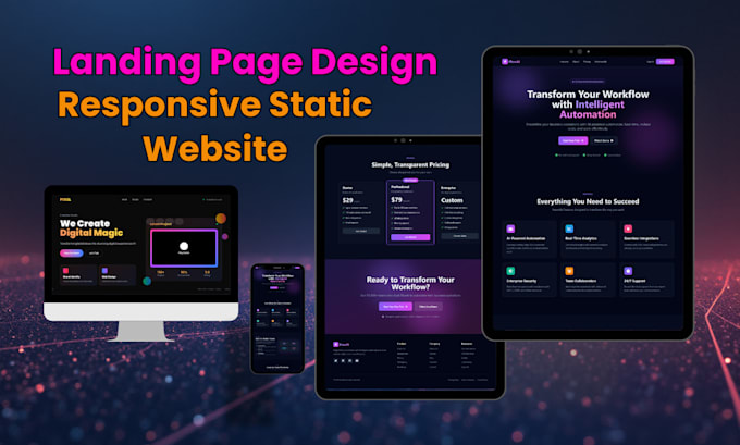 create a custom static website or landing page