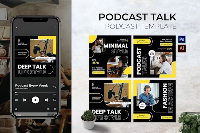 do unique a podcast logo design and podcast cover art