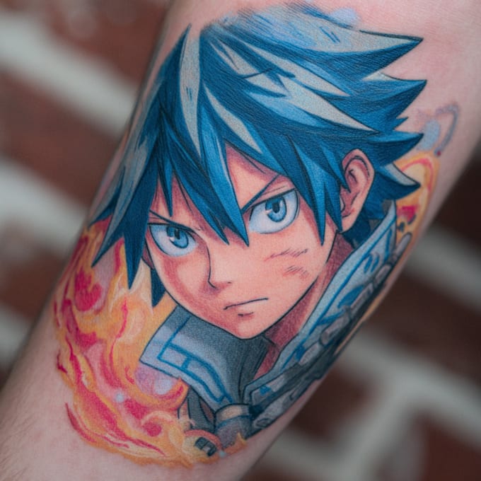 make comic cartoon anime tattoo design