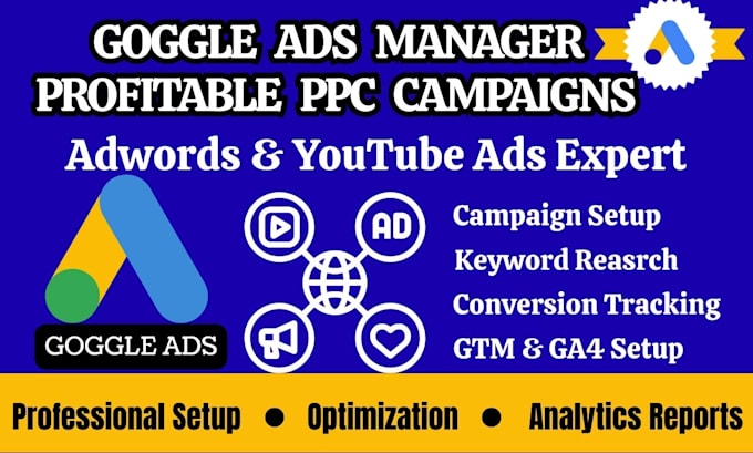 create expert google ads strategy run profitable ppc campaign and youtube ads
