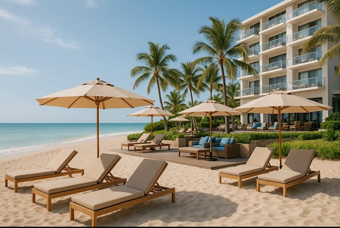 create stunning architectural 3d renderings for beach houses, hotels, and villas