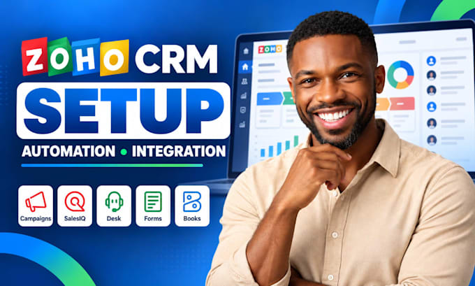 setup zoho crm zoho campaigns zoho sites zoho salesiq zoho books, form, desk