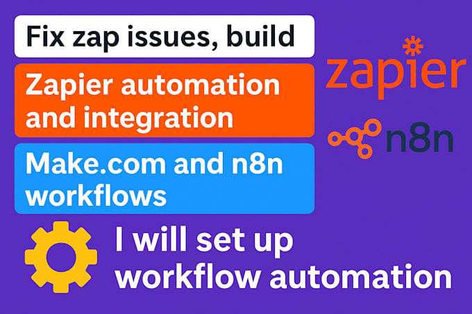 fix zap issues, zapier automation and integration, make com and n8n workflows