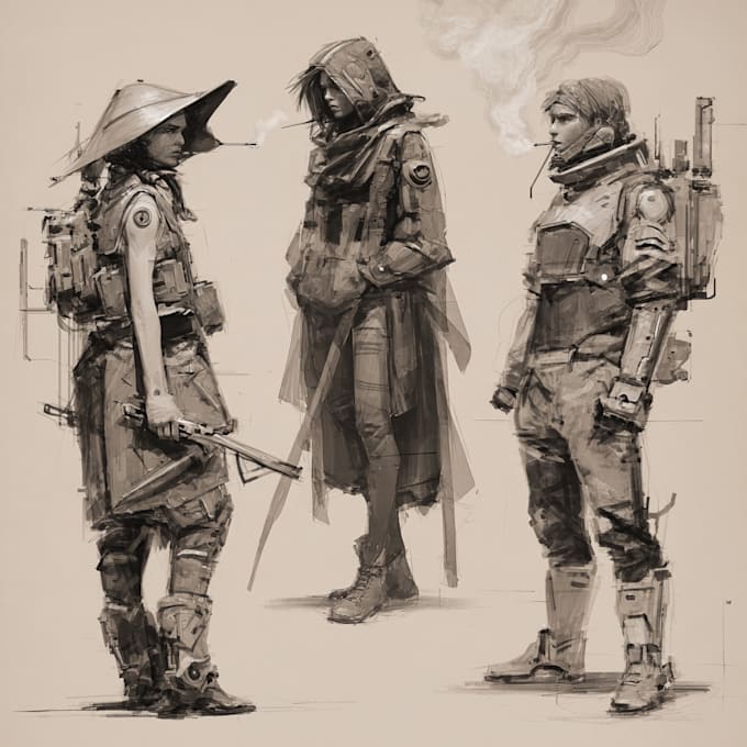 Draw sci fi or fantasy concept art illustration characters by Strosha ...