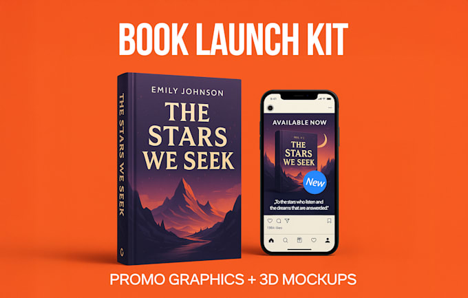 design a book launch promotion social media kit