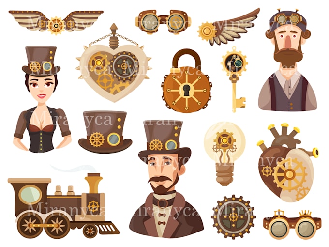 draw flat vector clipart illustrations