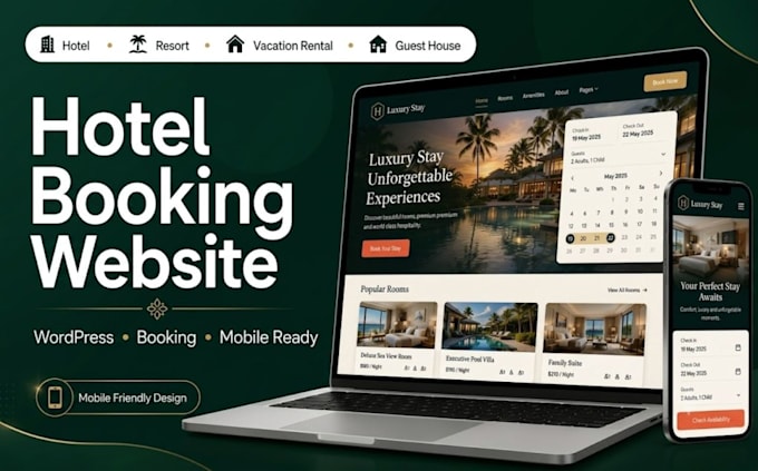 create a hotel website with online booking system