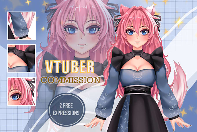 draw anime vtuber live2d model for streamer