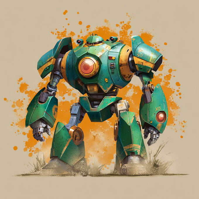 make your mecha robot fanart or original in digital artwork