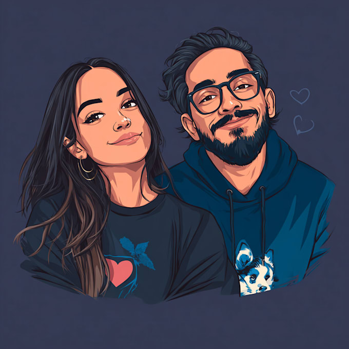 make vector character logo and friendship portrait