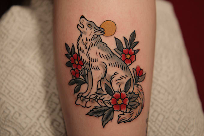 create a traditional or old school style tattoo design