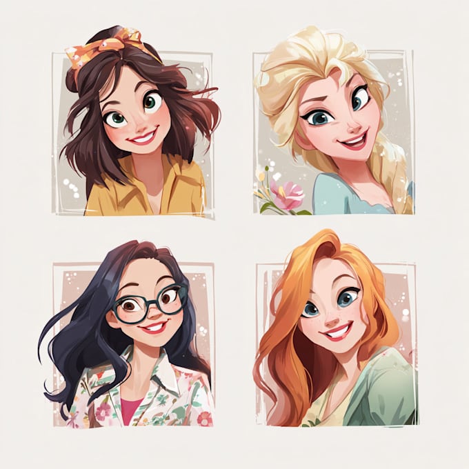 draw custom character logo and friendship portraits