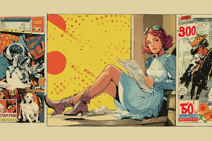 draw a retro vintage comic illustration
