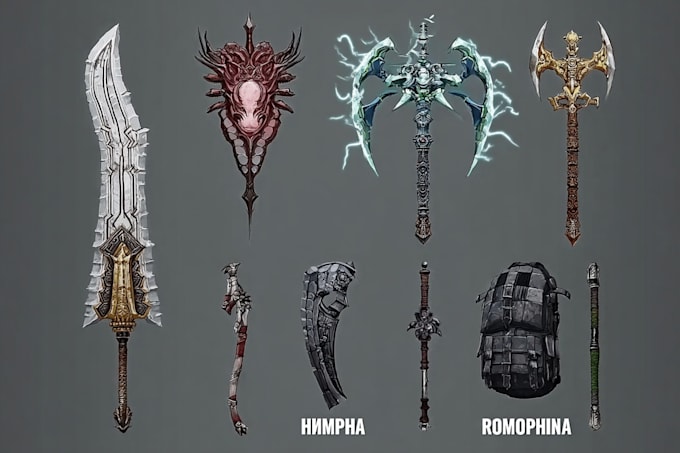 design unique weapons illustrations
