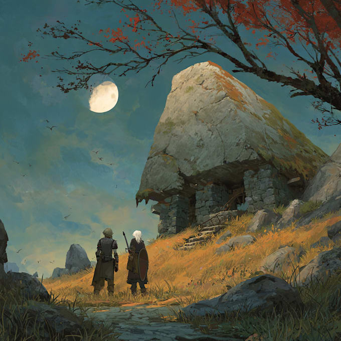 do dnd fantasy sci fi character or landscape illustration