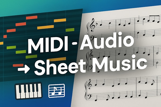 convert midi or audio into clean, professional sheet music notation