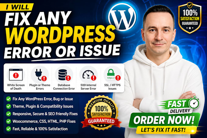 fix any wordpress error or issue fast
