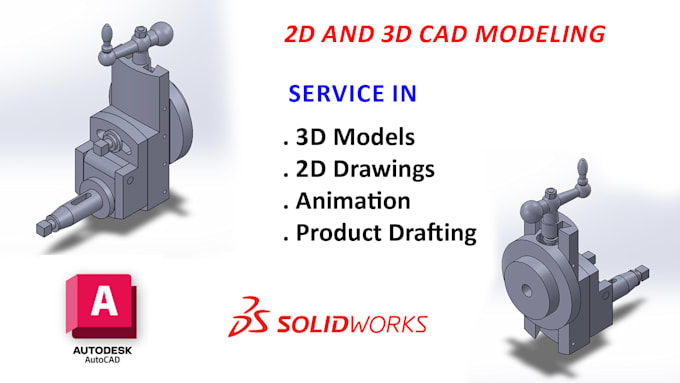 Modèles 3d cad, dessins 2d dans solidworks et autocad