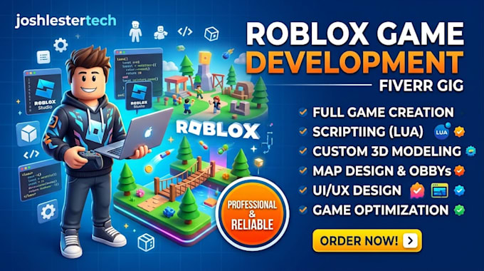 do professional roblox game development and custom lua scripting