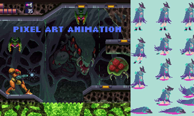 Do pixel art animation sprite sheet retro video game assets by Dammy ...