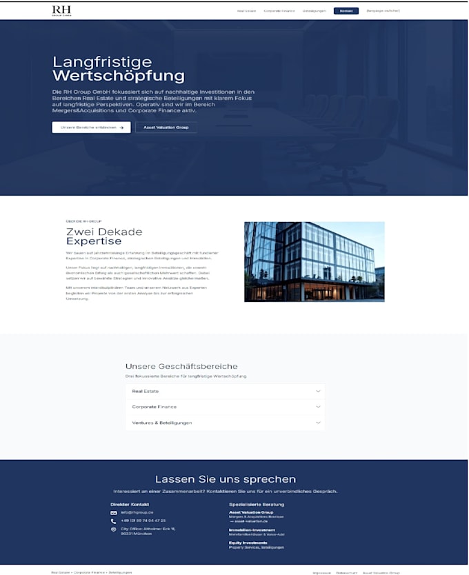 website modern build or rebuild and with responsive layout