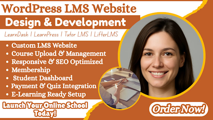 built wordpress lms website with learndash, learnpress, tutor lms or lifterlms