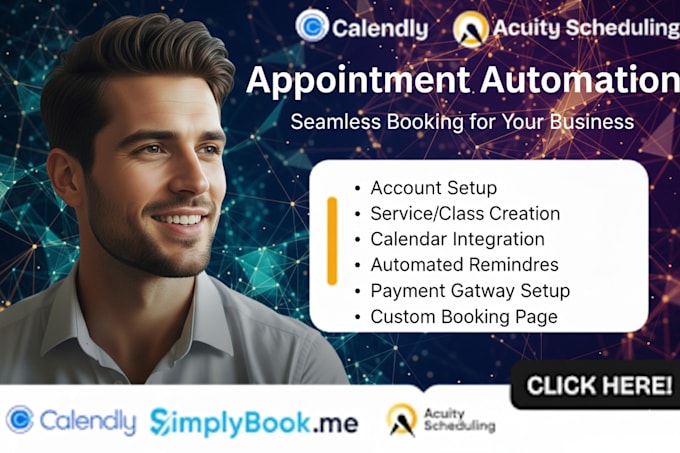setup simplybook me acuity scheduling, calendly, vagaro booking appointment