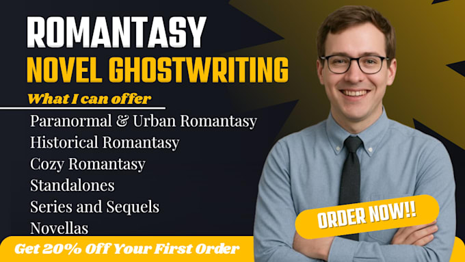 ghostwrite romantasy novels, romance fantasy novel romance fiction  ghostwriting