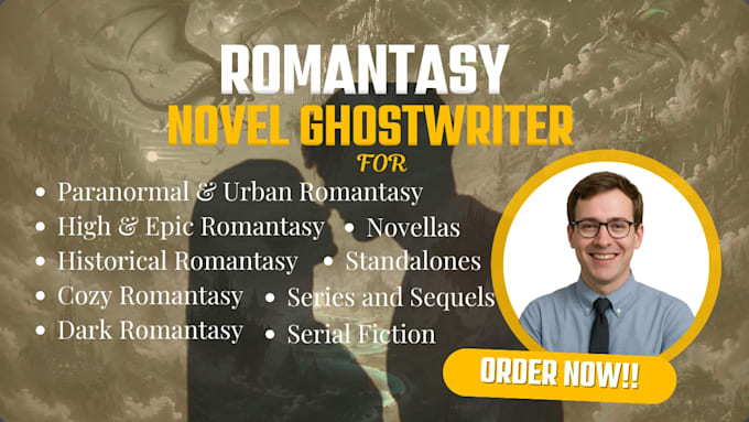 ghostwrite romantasy novels, write romance fantasy stories, novels and novellas