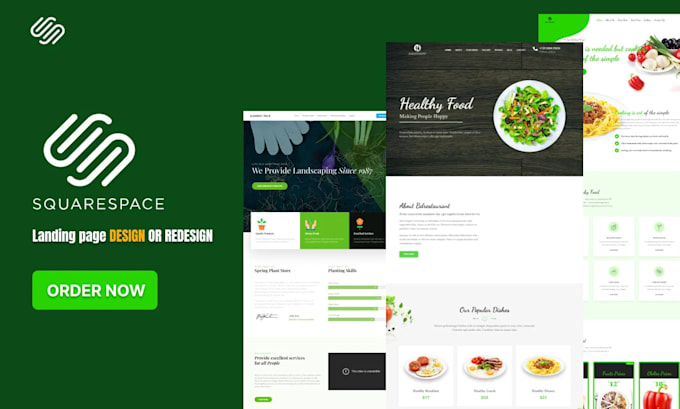 design landing page by using squarespace