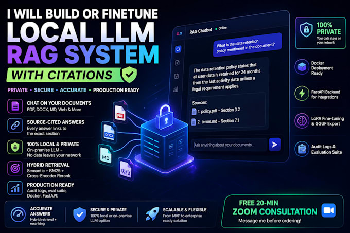 build or finetune a local llm rag system with citations