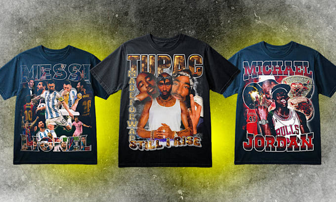 design a custom 90s bootleg rap t shirt old school