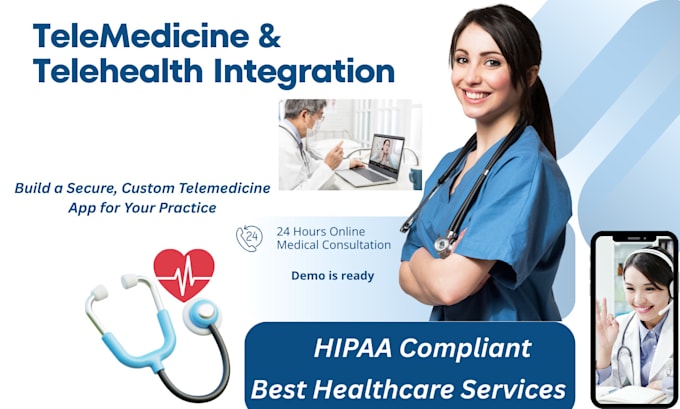 develop and integrate a telemedicine, telehealth web app with ehr