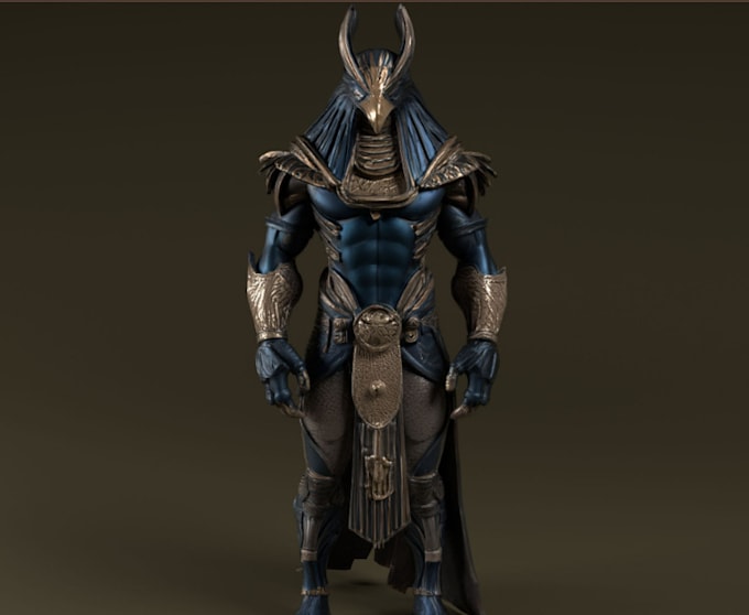 animate 3d egyptian creature,fantasy character,knight armor,modular avatar model