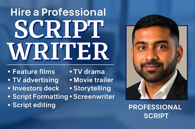 do script formatting, write screenplay, stage play, feature film, and comedy