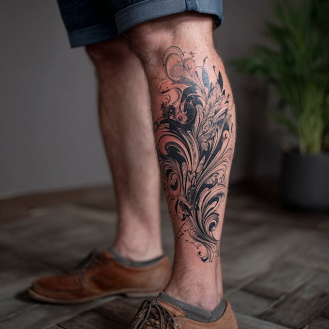 create a tattoo design for leg sleeve