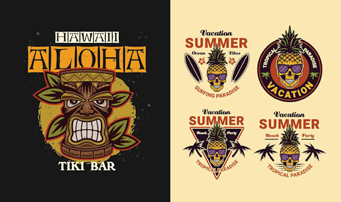 make vector illustration of summer tiki bar logo