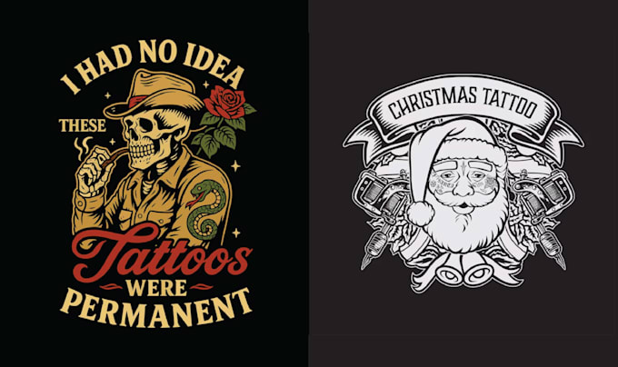 make custom skull and tattoo logo illustration
