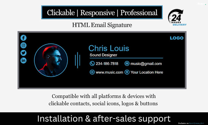 design responsive HTML email signatures for outlook, gmail, and apple mail