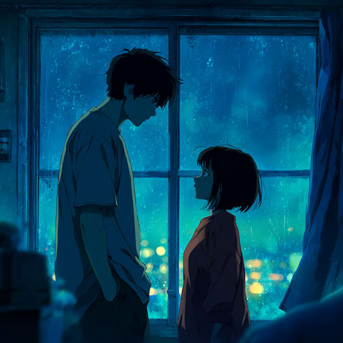 create a anime couple character art anime