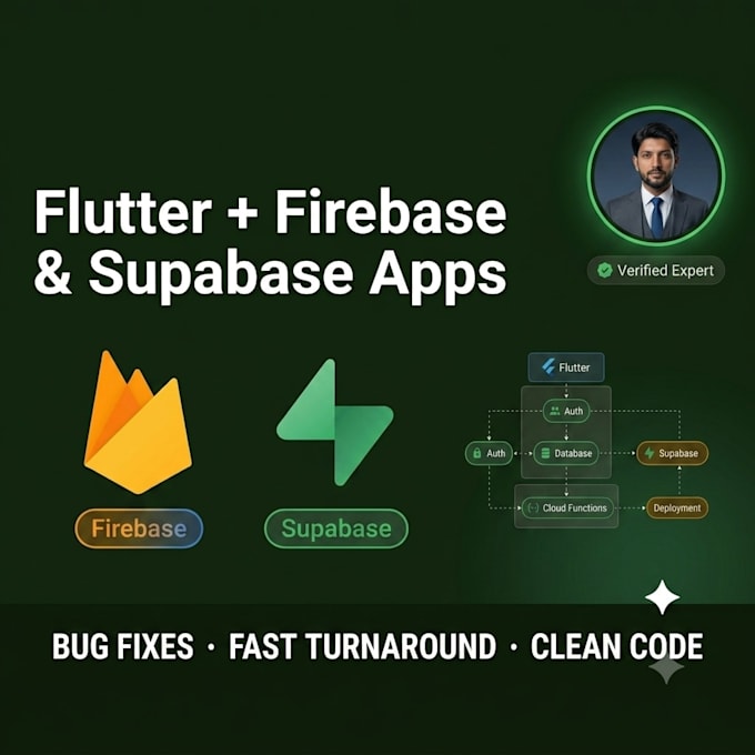 build and fix flutter firebase supabase or ai android apps