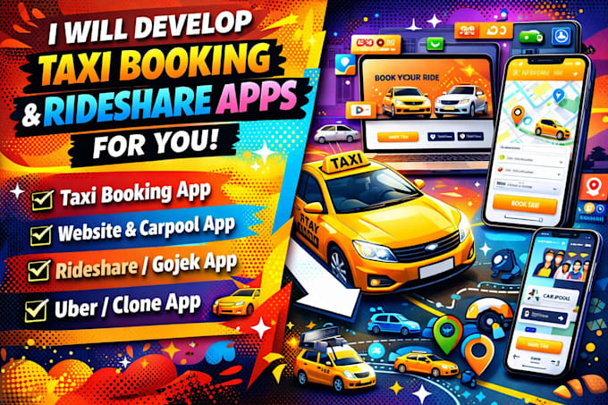 provide carpool, bike pool flutter apps and website for rideshare business