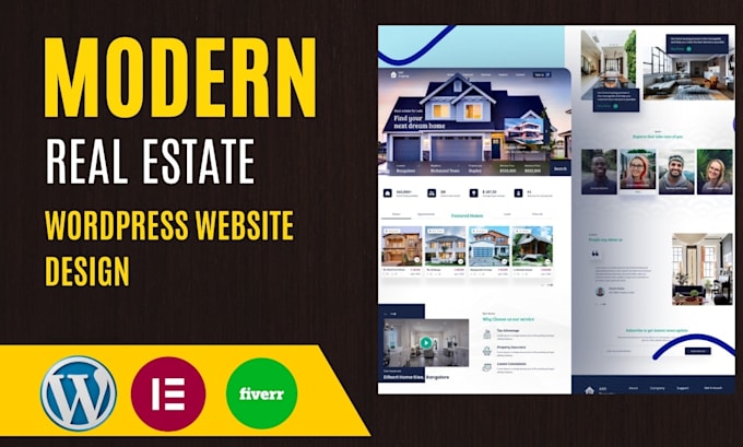 design modern real estate wordpress website with elementor