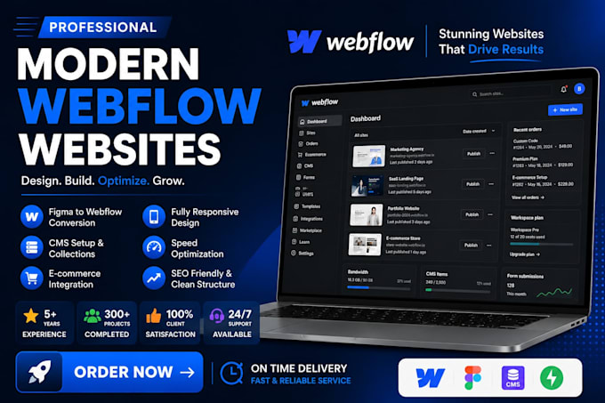 build a modern webflow website or convert figma to webflow