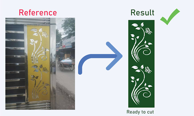 draw your image to dxf for laser cutting with required size