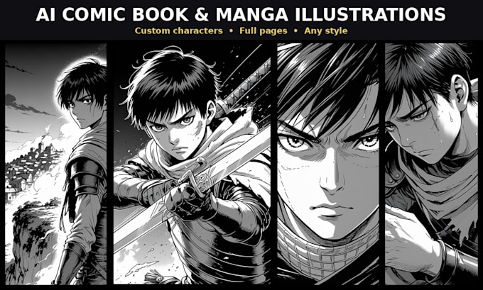 provide ai comic book illustrations, any genres