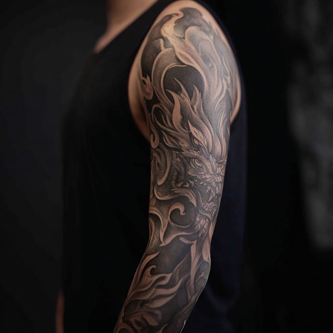 create a tattoo design of tattoo sleeve
